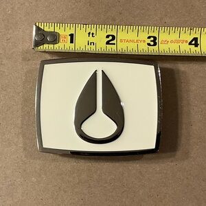 Nixon White and Silver Belt Buckle
